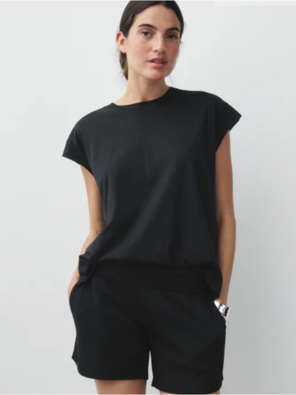 SOLD OUT AYR Supercool Tee, Black, Spa Knit, Small